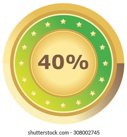 percent button light green on white background