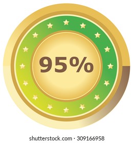 percent button light green on white background