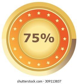 percent button orange on white background