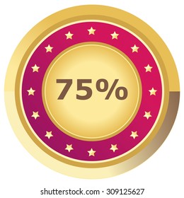 percent button pink on white background