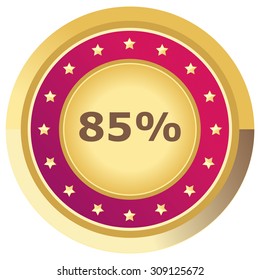 percent button pink on white background