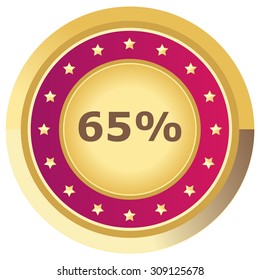 percent button pink on white background