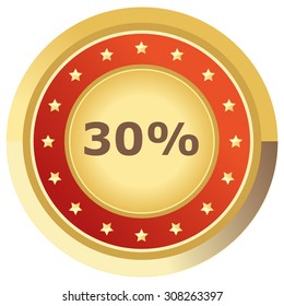 percent button red on white background