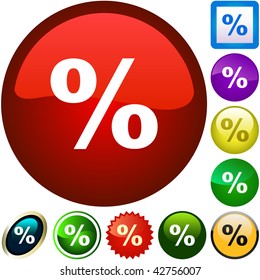 Percent button set. Vector collection.
