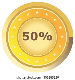 percent button yellow on white background
