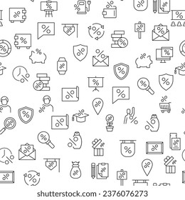 Percent by Various Items Seamless Pattern for printing, wrapping, design, sites, shops, apps