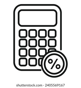 Percent calculator icon outline vector. Record keeping document. Online checklist