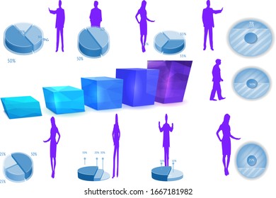 percent chart infographic and color scale