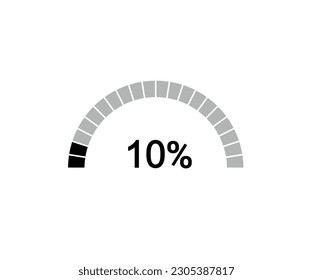 Percent circle diagram showing 10% ,10% circle arc percentage diagrams ,ready to use for web design, user interface (UI) or infographic.