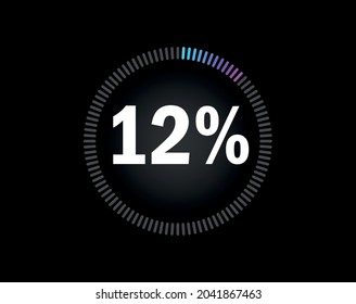 Percent circle diagram showing 12% - indicator with blue to pink gradient
