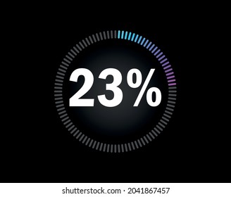 Percent circle diagram showing 23% - indicator with blue to pink gradient