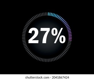 Percent circle diagram showing 27% - indicator with blue to pink gradient