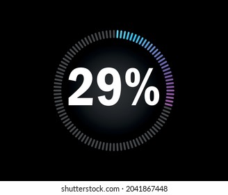 Percent circle diagram showing 29% - indicator with blue to pink gradient