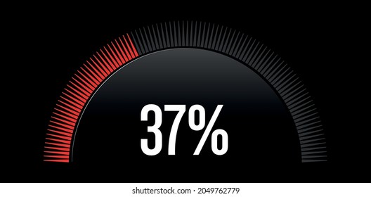 Percent Circle Diagram Showing 37 Circle Stock Vector Royalty Free 2049762779 