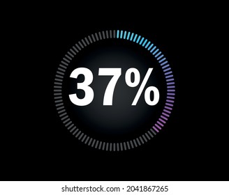 Prozentkreisdiagramm mit % - Indikator mit blauem bis rosafarbenem Farbverlauf