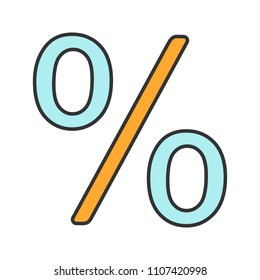 Percent color icon. Percentage. Sale, discount offer. Isolated vector illustration