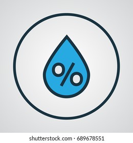 Percent Colorful Outline Symbol. Premium Quality Isolated Raindrop Element In Trendy Style.