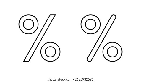 Percent, discount icon in line style. Percentage promotion sign symbol. Editable stroke