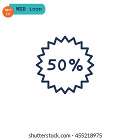  Percent discount icon vector.