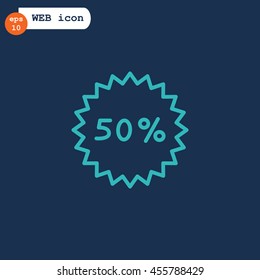  Percent discount icon vector.