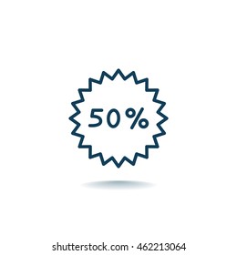  Percent discount icon vector.
