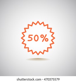  Percent discount icon vector.