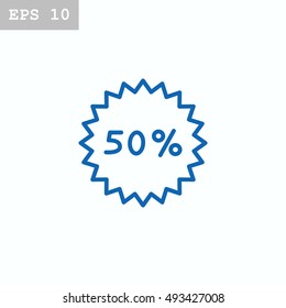  Percent discount icon vector.