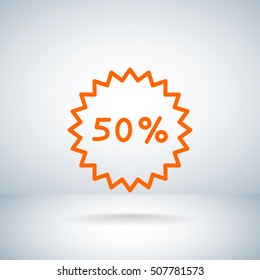  Percent discount icon vector.