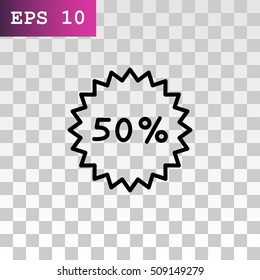  Percent discount icon vector.
