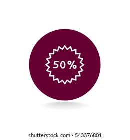  Percent discount icon vector.