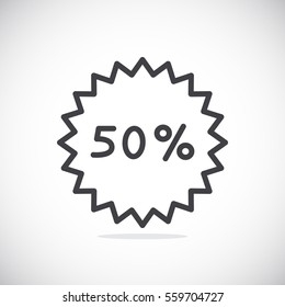  Percent discount icon vector.