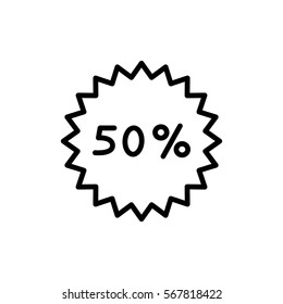  Percent discount icon vector.