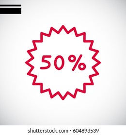  Percent discount icon vector.
