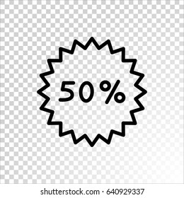  Percent discount icon vector.