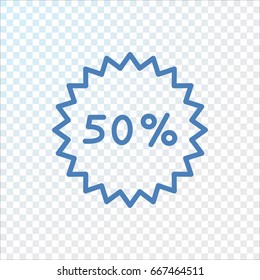 Percent discount icon vector.