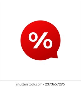 percent discount red chat bubble message 3d banner vector