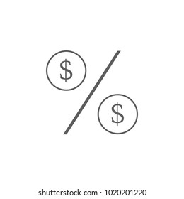 percent with dollar sign icon. Element of finance for mobile concept and web apps. Icon for website design and development, app development. Premium icon on white background