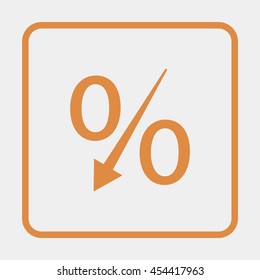 Percent down icon.