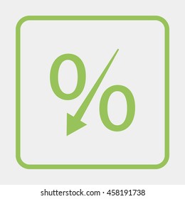 Percent down icon.