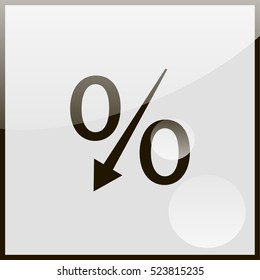 Percent down icon.