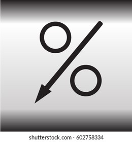Percent Down Icon Decreasing Percentage Vector Stock Vector (Royalty ...