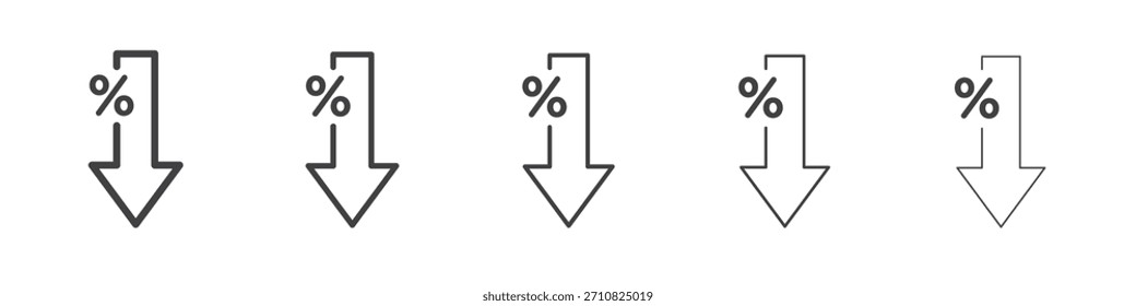 Percentual de baixo design de ícone, logotipo, aplicativo, UI. Ilustração vetorial, EPS