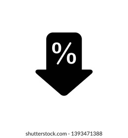 percent down icon, illustration vector