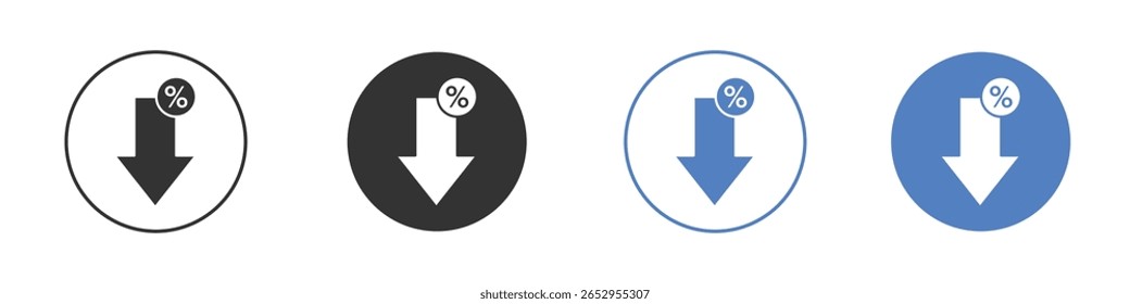 Percent down icon logo graphic designs