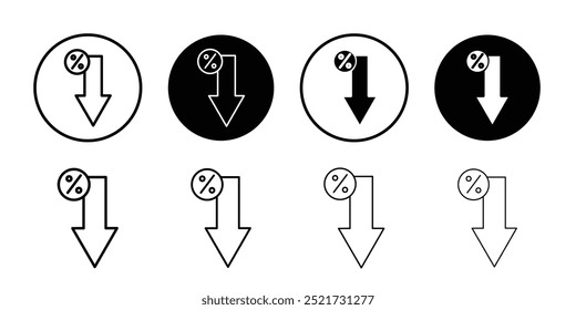 Percent down icon logo set vector