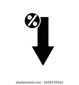 Percent down icon logo sign set contorno del Vector