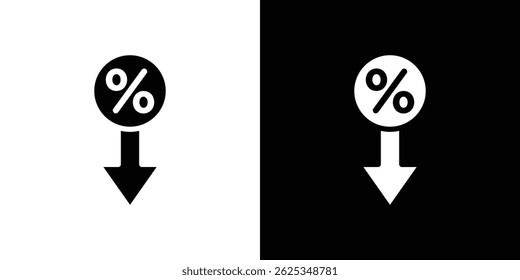 Percent down icon simple line vector. Symbol, logo.