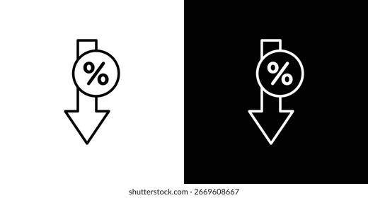 Percent down icon symbol template for graphic and web design collection logo vector illustration