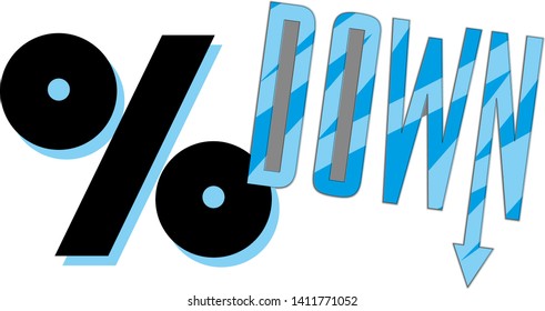 Percent down icon vector illustration eps10