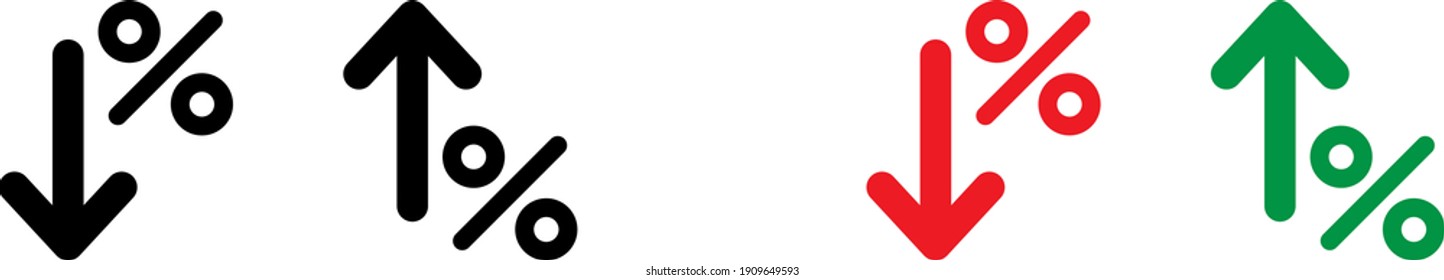 Percent down and up icon, vector illustration